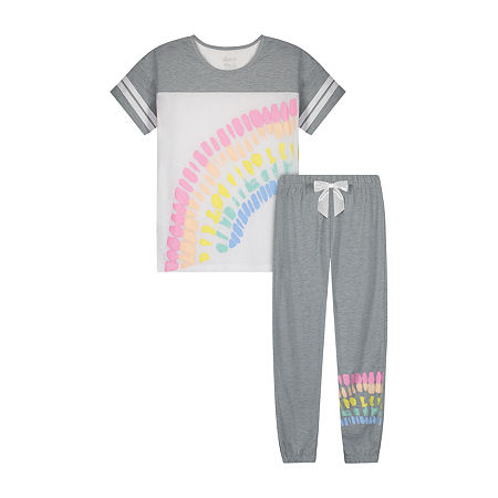 Sleep On It Little & Big Girls 2-pc. Pant Pajama Set, Large (14) , Gray
