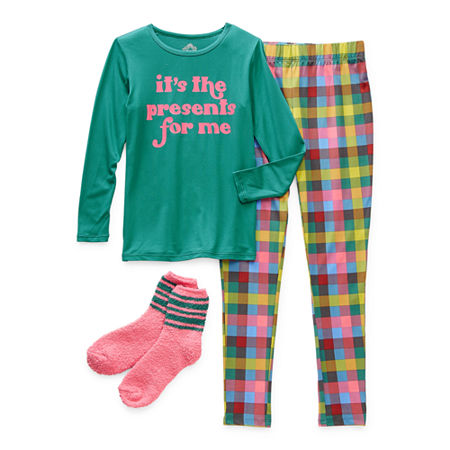 Thereabouts Little & Big Girls 2-pc. Pant Pajama Set, 8 , Green